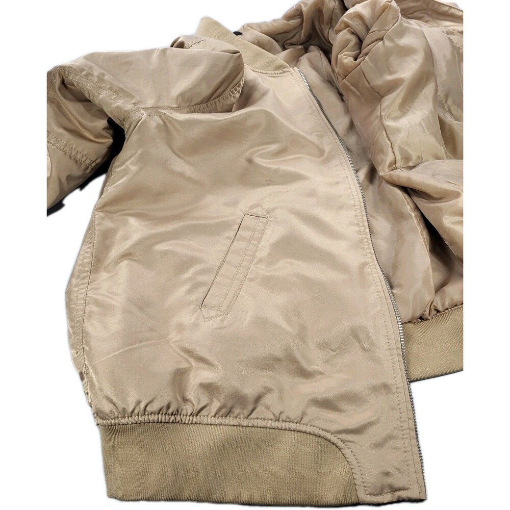 Forever 21 Men's Satin Finish Bomber Jacket - Beige / Tan (Size L - Picture 4 of 14